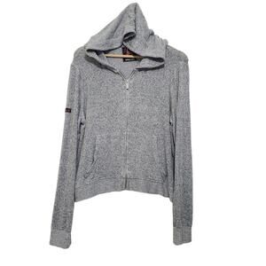 SuperDry | Soft Heather Grey Zip Front Hoodie